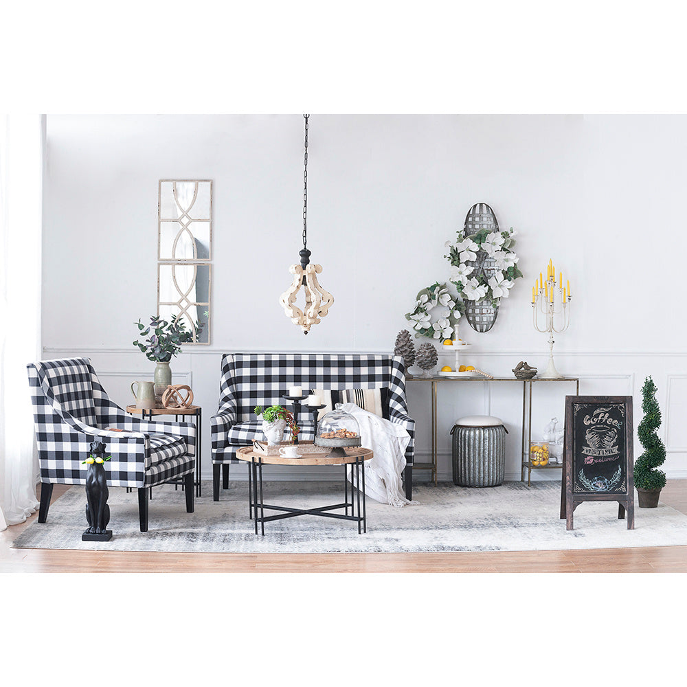 Farmhouse Wood Chandelier – Antique White French Country Fixture