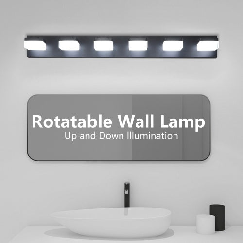 Modern 6-Light Black LED Vanity Mirror Light – Sleek Bathroom & Makeup Fixture | Orno Lights
