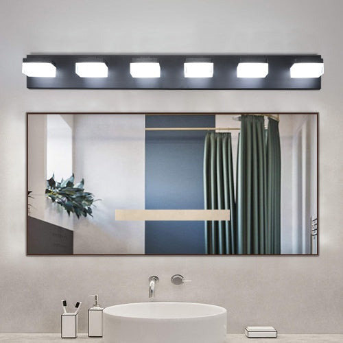 Modern 6-Light Black LED Vanity Mirror Light – Sleek Bathroom & Makeup Fixture | Orno Lights