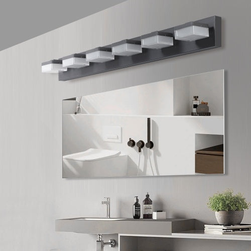 Modern 6-Light Black LED Vanity Mirror Light – Sleek Bathroom & Makeup Fixture | Orno Lights