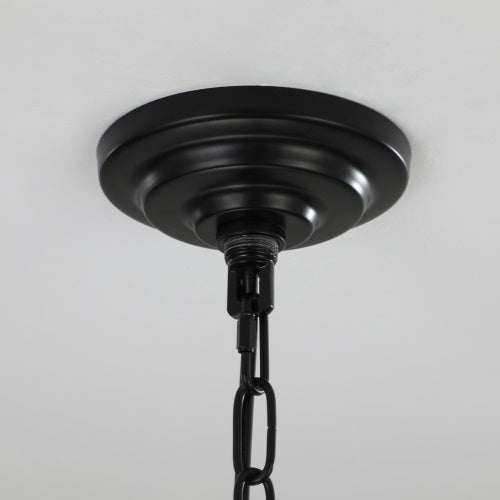 8-Light Tiered Lantern Chandelier – Industrial Farmhouse Ceiling Fixture